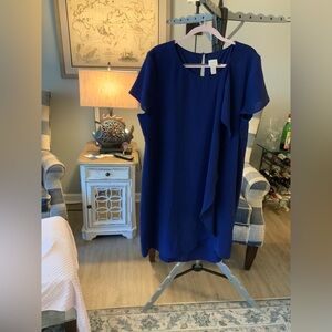 Chico's Asymmetrical Navy Blue Dress